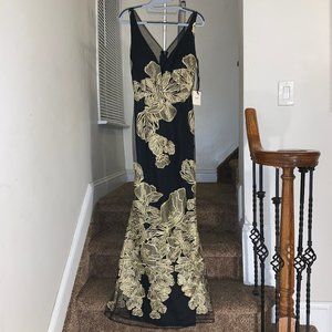 New Forever 21 Black Mesh Embroidered Dress